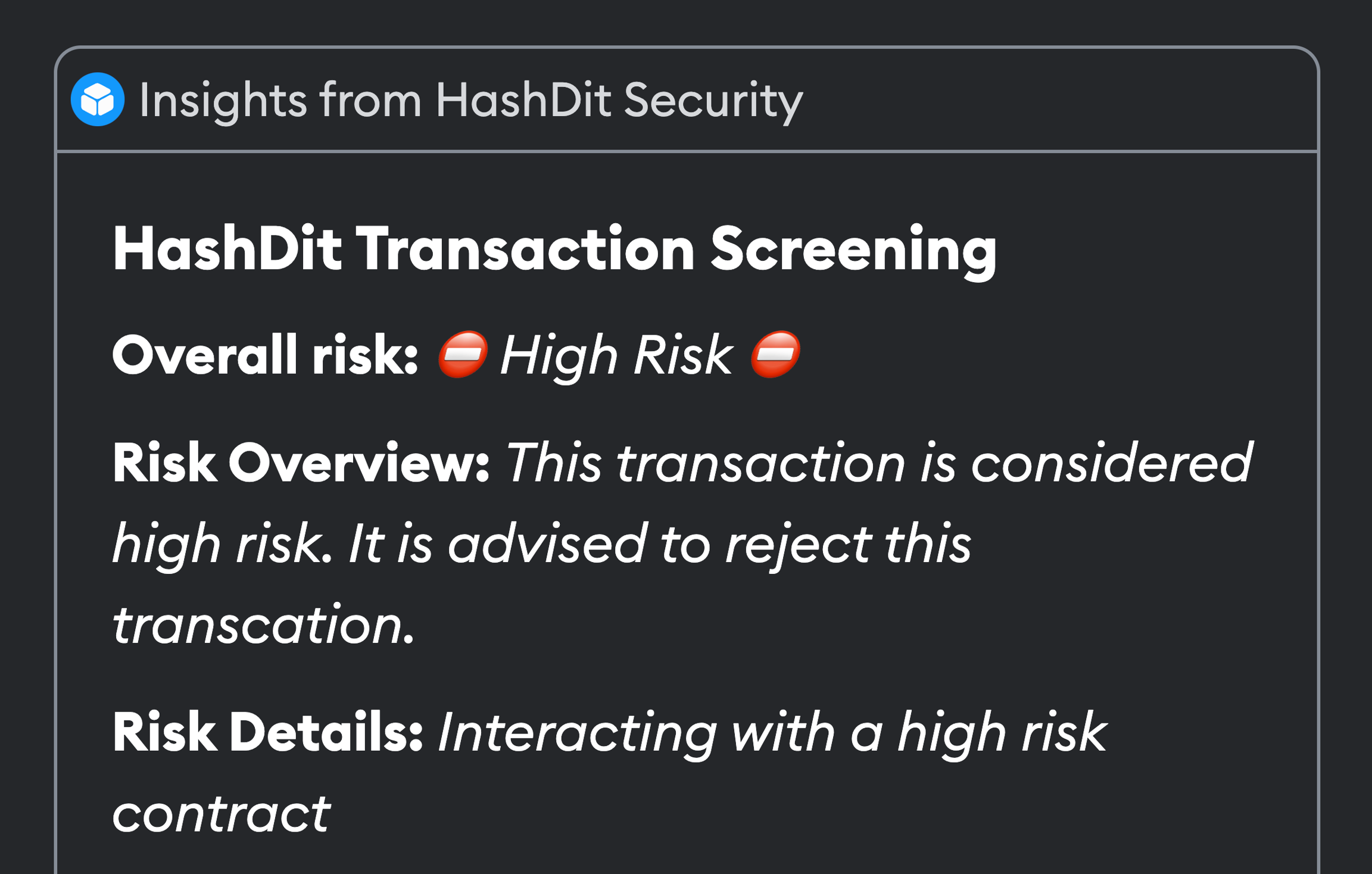 Transaction Screening